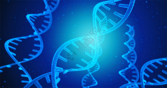 药店基因组蓝色DNA结构和人类DNA系统3D图解下的蓝DNA结构和细胞化学图片