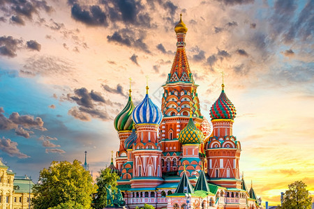 古老的莫斯科市红广场上的圣巴西尔斯柯大教堂古建筑莫斯科市的美丽古建筑圣巴西尔斯科大教堂Vasily神圣教堂俄罗斯巴克特名单梦想目图片