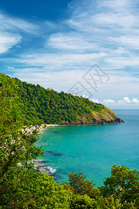 天堂岩石KohLanta岛空中观察泰国安达曼海蓝色的图片