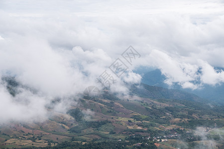 早期的高山覆盖泰公园清晨最阴云多的乌地带在泰公园中多雾路段风景优美图片