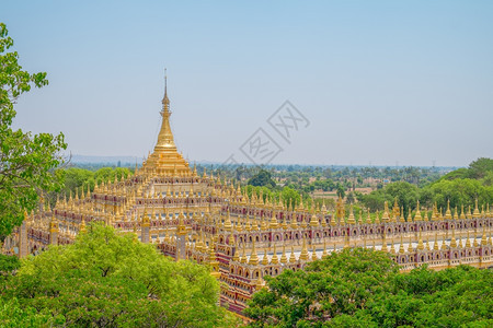 缅甸东南亚美丽的佛教寺庙7月1日至0蒙育瓦塔古董图片