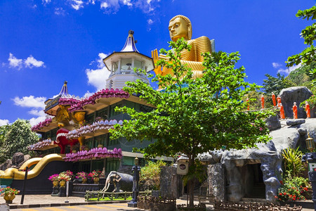 旅游斯里兰卡的DambuullaHollly寺庙佛教徒历史图片