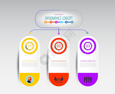 带有图标和3个选项或步骤的信息图表元素标签设计业务概念内容空白业务信息图表流程模板时间线书籍封面流程图信息未来数字的结构体图片
