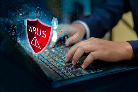 安全象征杀毒软件按键在盘计算机上输入按钮保护屏蔽红色感叹警告与字型暗中连接的计算机图片