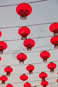 红灯新年庆典夜灯装饰一晚人夜纸图片