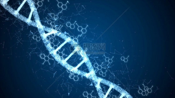 微生物学原子结构体数字DNA构建摘要科学动画遗传信息概念设计图片