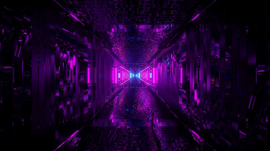紫色的辉光未来派紫色Led激光门户4kuhd3d插图背景照明杂色昏暗走廊插图背景覆盖图片