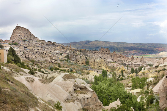 旅行空气土耳其Nevsehir卡帕多西亚的乌奇萨城堡卡帕多西亚特别石块结构土耳其纳夫谢希尔卡帕多西亚特殊石块结构宽慰图片