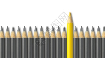 孤独向前黄色铅笔来自灰群先图片
