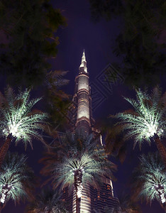 阿联酋迪拜2018年2月5日都市主义背景假日阿联酋夜背景未来主义天际线阿拉伯联合酋长国夜空著名地标旅行激光街道图片