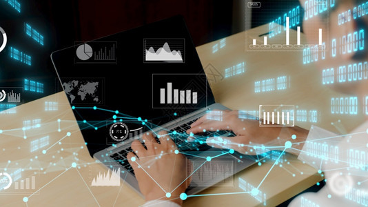 商业数据分析技术的创意视觉营销分析和投资决策的数字据概念商业分析技术的创意视觉数字公司伙伴图片