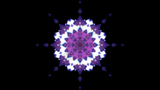 想像力4KUHD3D显示紫色和白的几何射线灯在黑色背景上形成亮星装饰品水晶明星装饰品4K插图信息小说图片