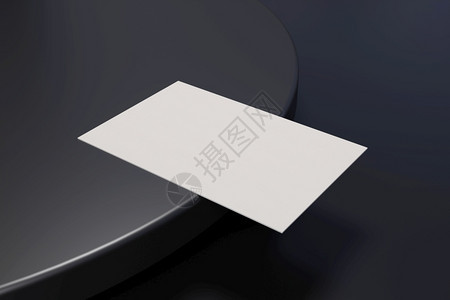 嘲笑黑色和白商务卡纸模型板空白间覆盖用于在黑铬底背景上插入公司标志或个人身份的公司徽标或个人身份现代概念3D插图标识使成为图片