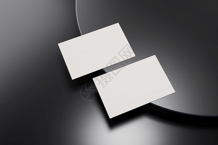 信封邮政黑色和白商务卡纸模型板空白间覆盖用于在黑铬底背景上插入公司标志或个人身份的公司徽标或个人身份现代概念3D插图个人的图片
