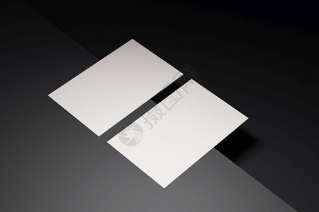 黑色和白商务卡纸模型板空白间覆盖用于在黑铬底背景上插入公司标志或个人身份的公司徽标或个人身份现代概念3D插图奢华地面广告图片