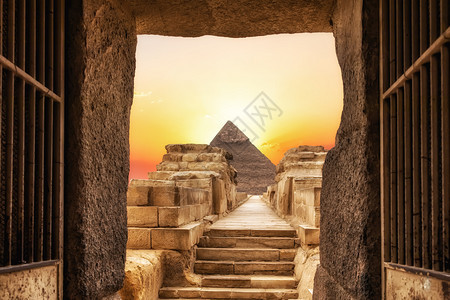 非洲脸地标Chephrenrsquos神庙和Chephren金字塔吉萨埃及Chephrenrsquos金字塔埃及图片