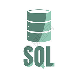 服务器信息SQL数据库图标志设计UI或UX应用程序SQL带有阴影的深绿色铭文标识图片