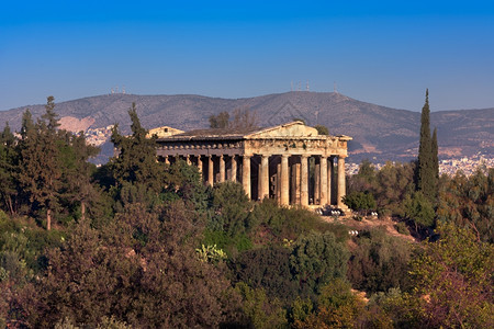 上午在希腊雅典举行的赫菲斯图寺庙考古学希腊的标志图片