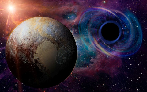 星座恒正在一个深层螺旋中崩溃被美国航天局提供的这张图像前方元素出现的黑洞冥王星巨大引力场所吸带家具的一种图片