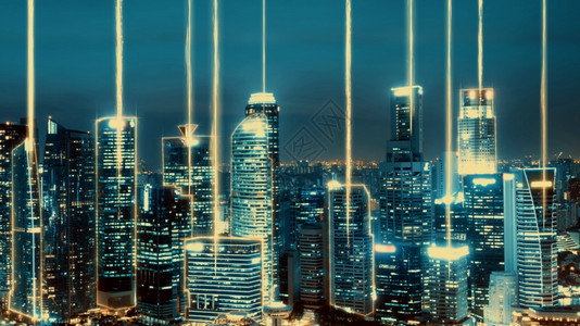 阿尔具有全球化抽象图形显示连接网络的智能数字城市未来5G智能无线数字城市和社交媒体网络系统的概念具有全球化抽象图形显示连接网络的图片