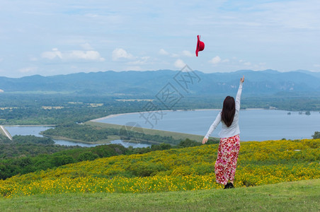 南邦女士红色的高清图片