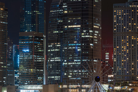 水香港城景夜市摩天大楼商业金融区旅游和目的地建筑设及标概念等均在夜幕建筑设和里程碑式概念上关闭建筑学金融的图片