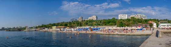 航程夏天乌克兰奥德萨Odessa乌克兰奥德萨OdessaLangeron海滩上90321海滩旅馆餐和娱乐黑色的图片