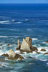 阿斯图里亚公国沉默海滩附近的坎塔布里海克夫斯阿图亚西班牙欧洲岩石环境靠近图片