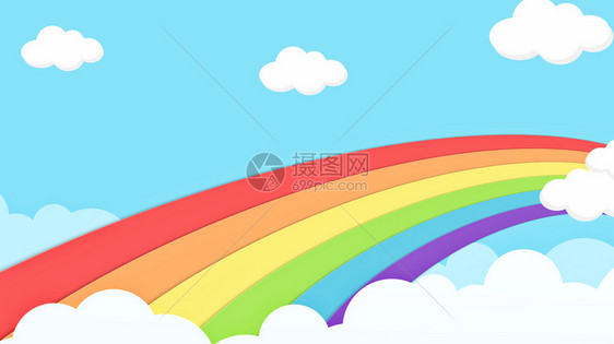 柔软的墙纸儿童幼园和概念或演示文稿的Soft梯度糊式卡通漫画图案背景彩虹色云宇宙的图片