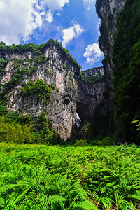 长水峡谷Difeng的WulongKarst石灰岩层这是武龙家世界自然遗产的重要组成部分天空怪诞的龙水图片