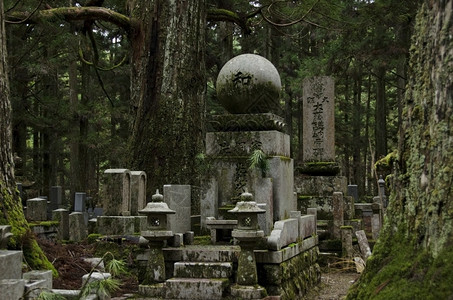 寺庙碑日本世界遗产和歌山高野的奥之院高清图片