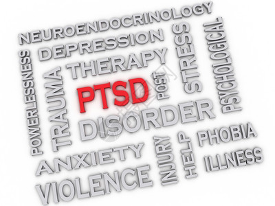 PTSD创伤后应激障碍问题概念词云背景创伤麻木图片