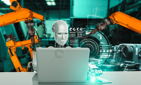 行业用于工厂生产装配的机械化工业器人和械臂工业革命和自动化制造过程的人工智能概念用于工厂生产装配的机械化工业器人和械臂网络图片