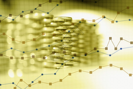 全部成功价格经济趋势背景用于商业思想和所有艺术作品设计接近浅深度实地双图表和硬币的行数用于金融和企业概念双重曝光财务和商业概念数图片