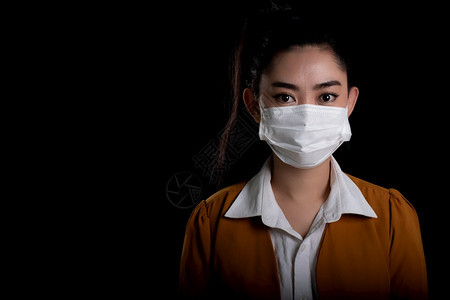商业头发相机亚洲年轻妇女戴面罩防止呼吸道疾病如流感共和19日冕PM25灰尘和烟雾安全感染概念等以保护她们免受空气传播的呼吸道疾病图片