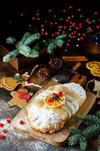 食物冬天鸡尾酒树枝圣诞装饰品甜瓜橙子干片浆果和香料的组成包括粉状图片