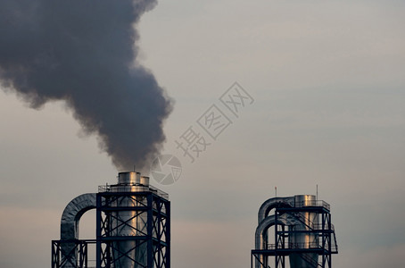 肺二氧化碳学来自工业管道烟囱的黑全球变暖问题概念空气污染物排放因素空气污染PP25气喘病和青蒿素综合症触发器图片