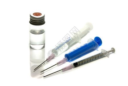 卫生保健外科细菌瓶装医疗针头用液体在白色上隔离图片