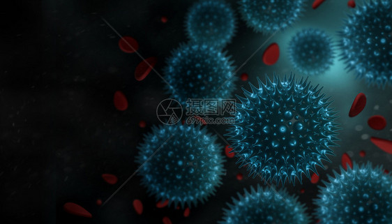 人类3d使红血流细胞中的黑底Corona概念在黑底Corona细胞中产生可用于禽流感爆发而冠状流感作为一种行病的危险感菌株病例也图片