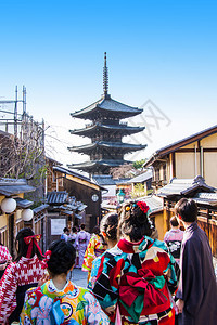 关西亚洲地标这是日本京都老村传统街道Hokanji寺庙最后遗留下来的迹校对Portnoy图片