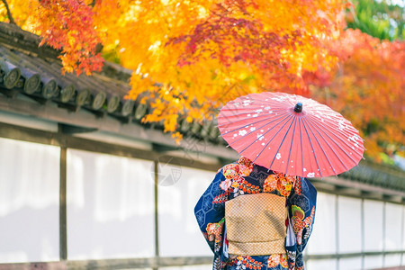 之中稻荷在京都FushimiInari神社红木托里门中身着日本和服的吉沙斯女孩穿日本和服同义词这实际上意味着一件要穿的东西服装图片