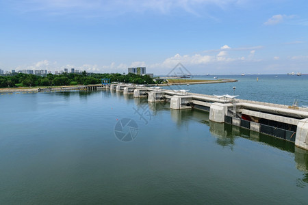 水新加坡2015年月3日MarinaBarrage是一次撤退游客自然图片