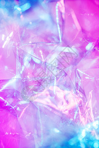 珠光闪当代的809年代风格的抽象时尚全息背景亮酸色皱褶玻璃纸薄膜的真实质感SynthwaveVaporwavewebpunk大众图片