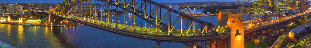 夜晚桥澳大利亚新南威尔士悉尼港航空全景观澳大利亚新南威尔士发光的图片