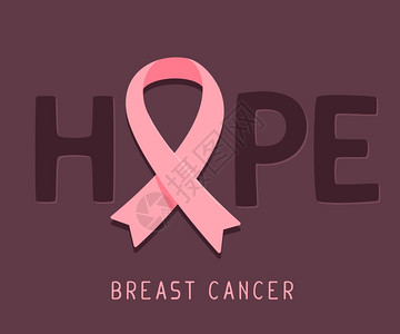 以粉红丝带癌症认识符号和黑暗背景的文字希望为乳腺癌宣传月矢量插图用于海报横幅网站和的平板风格设计向量漩涡帮助图片