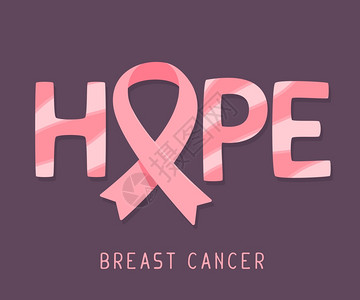 地点乳房X线照相术黑暗的以粉红丝带癌症认识符号和黑暗背景的文字希望为乳腺癌宣传月矢量插图用于海报横幅网站和的平板风格设计图片