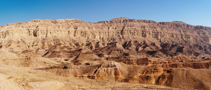 如画沉淀以色列内盖夫沙漠中小CraterMakhteshKatan边墙公园图片