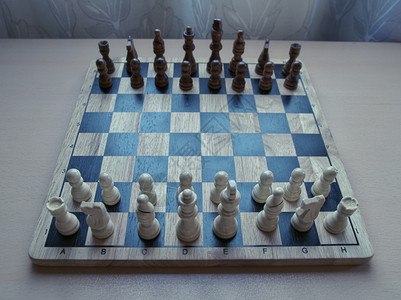 斗争智力水平低高角视图反向风格木制材料象棋板的图片像配有为战略思想游戏准备的棋类盘前方白色彩图案休闲的图片