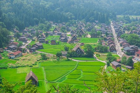 世界春天日本历史古老的白川越村饭场景图片