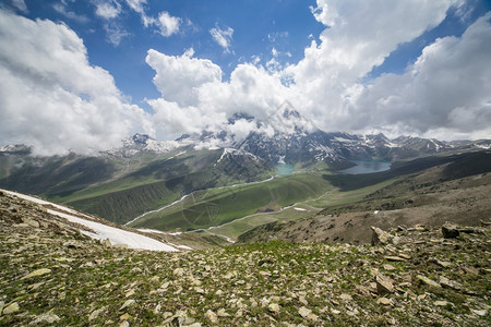 场地查谟和克什米尔的洛基山脉和绿地风旅行高清图片